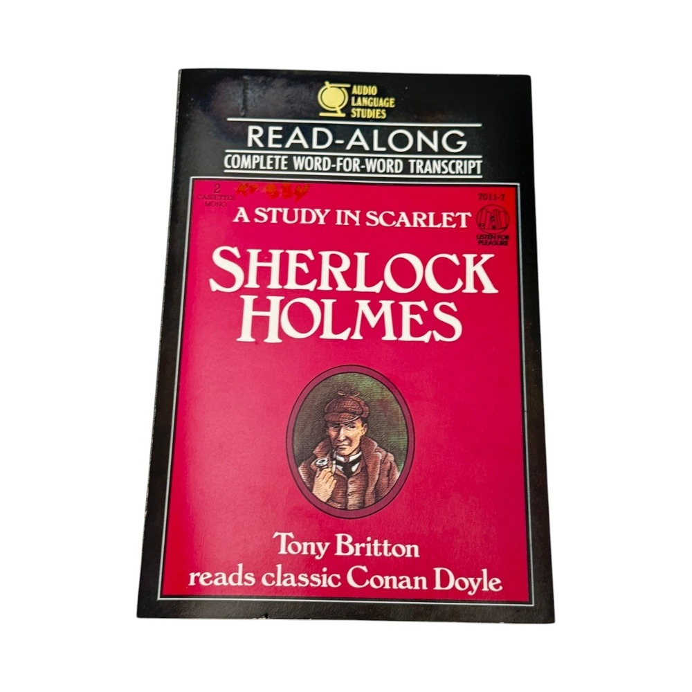 ALS Learn English A Study In Scarlet  Sherlock Holmes Cassettes & PB Book 1983